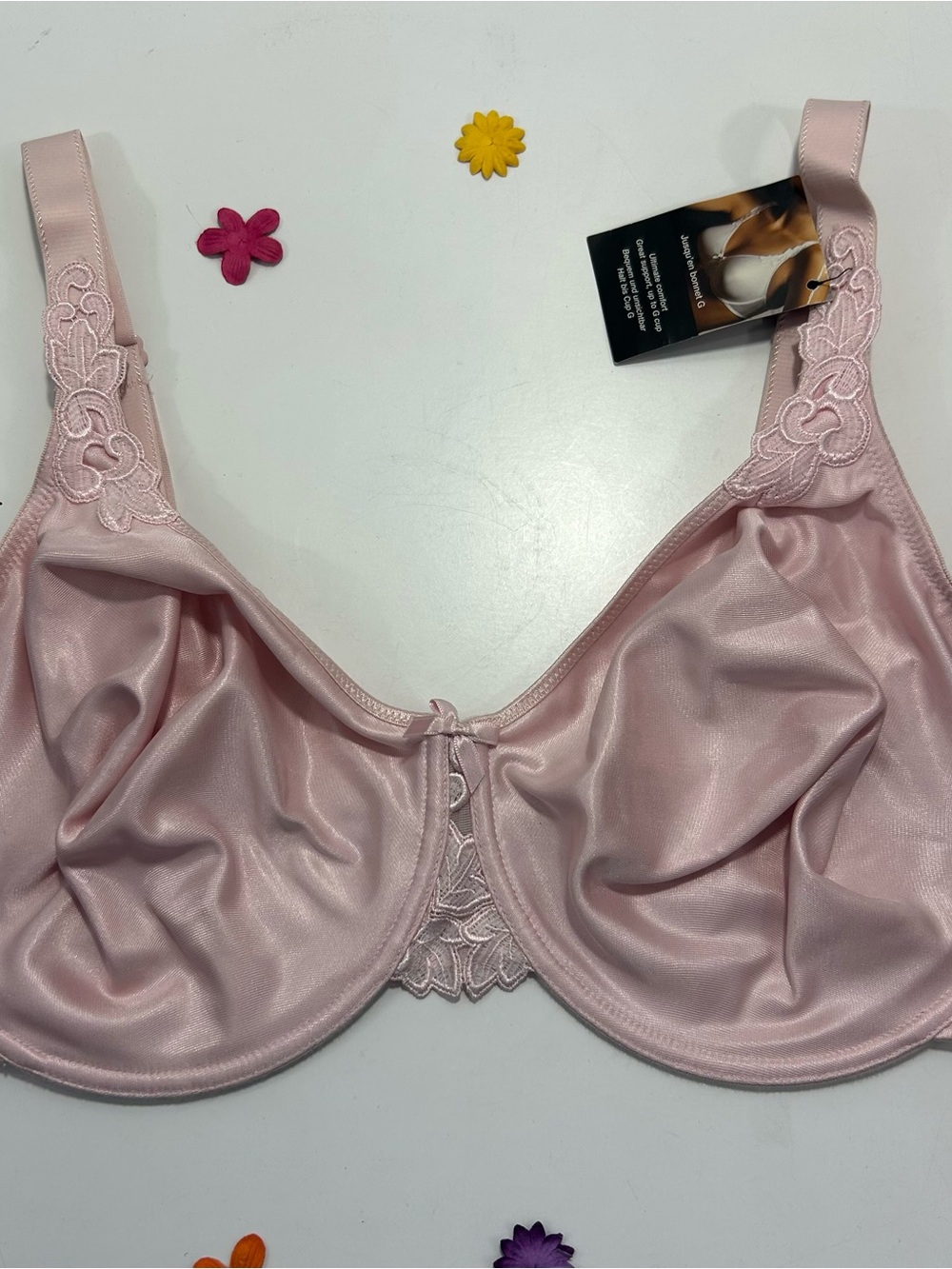Chantelle Pink Satin Full-Coverage Underwire Unpadded Bra 36G NWT